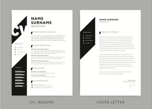 Résumé and cover letter templates from Adobe Stock.