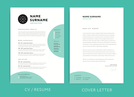 Résumé and cover letter templates from Adobe Stock.