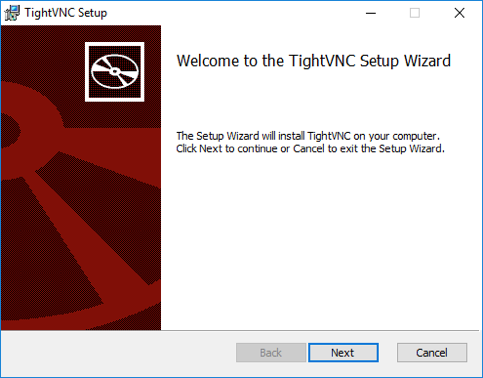 Capture du didactiviel d'installation (setup Wizard) de TightVNC.