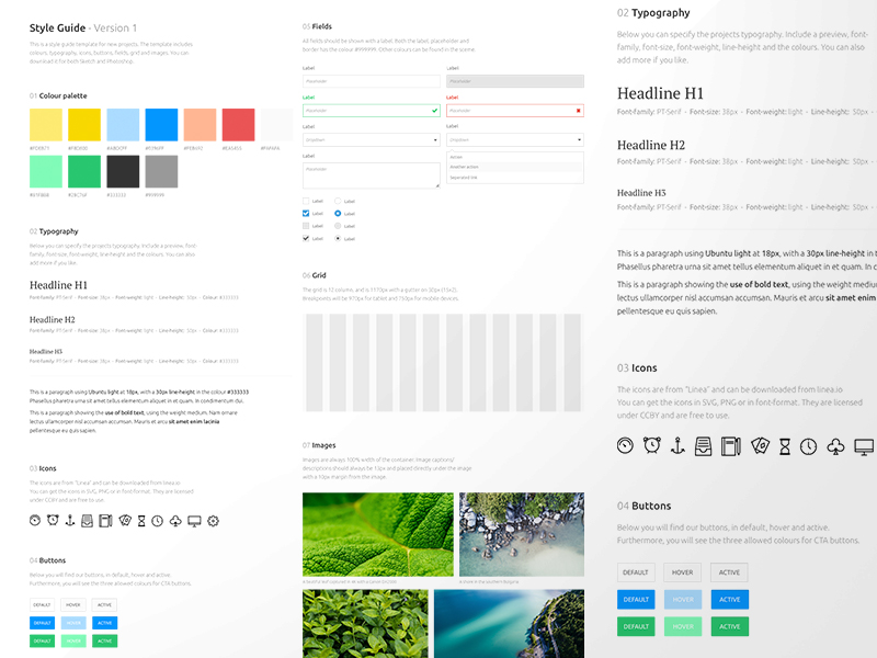 Sketch app sources : Style Guide Template Sketch Resource