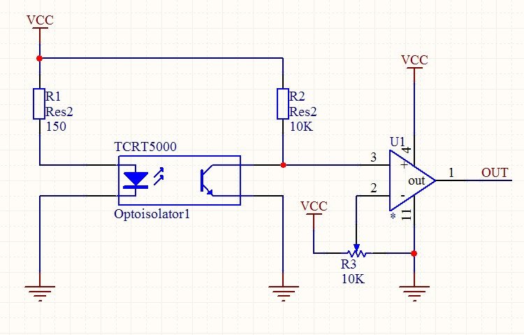 Electronique d'interface du composant TCRT5000