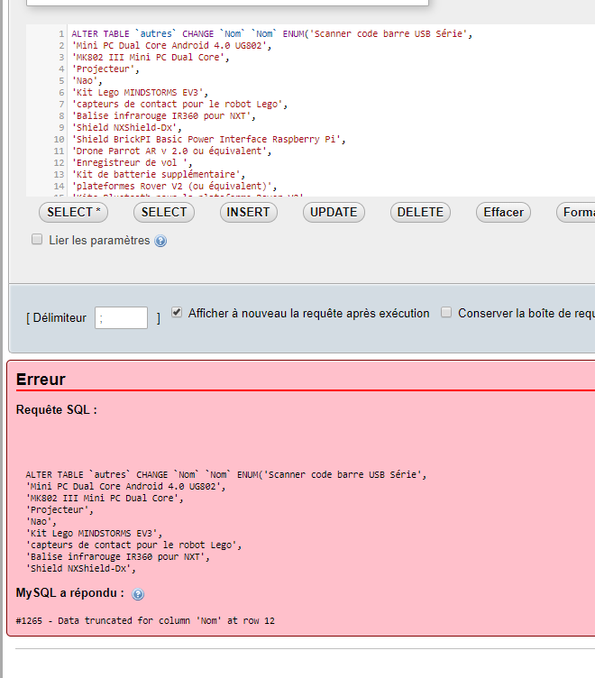  r solu erreur mysql 1265 par k vinpolini page 1 openclassrooms