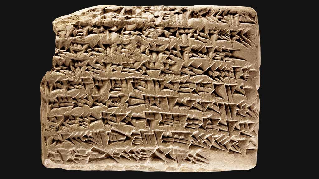 Tablette babylonienne (source, https://www.spurlock.illinois.edu/img/collections/notable-collections/mesopotamian-tablet/1913.14.1652_1024.jpg)