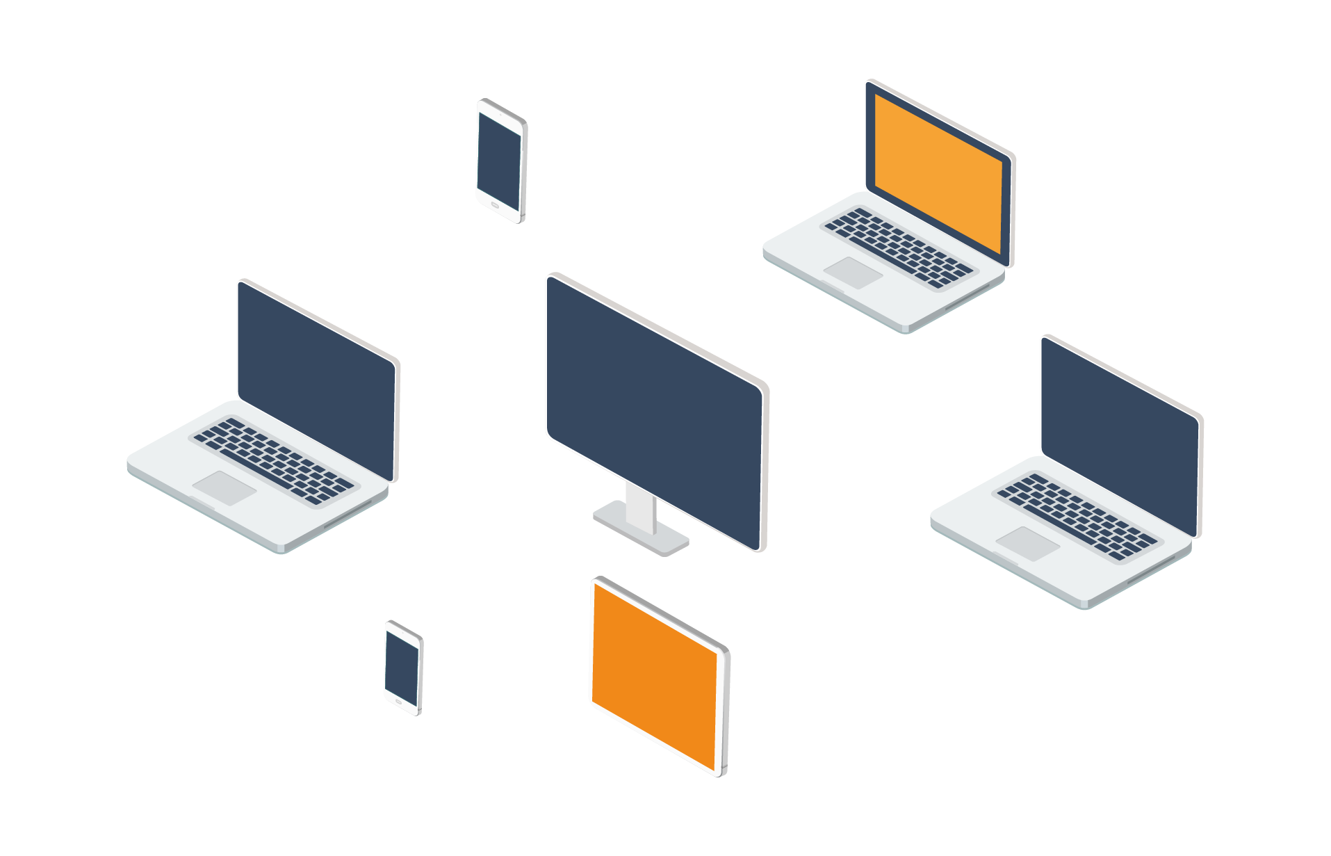 L'image contient des liens entre des ordinateurs, qui représentent des hyperliens entre sites.