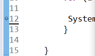 Breakpoint next to the Line number on the Code Editor