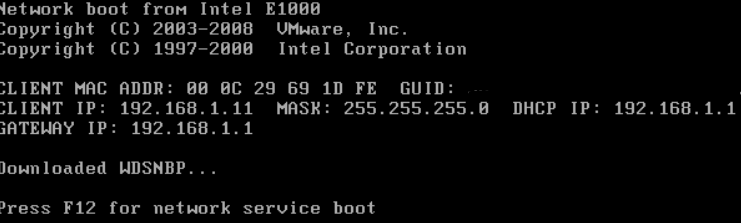 Démarrage via le PXE