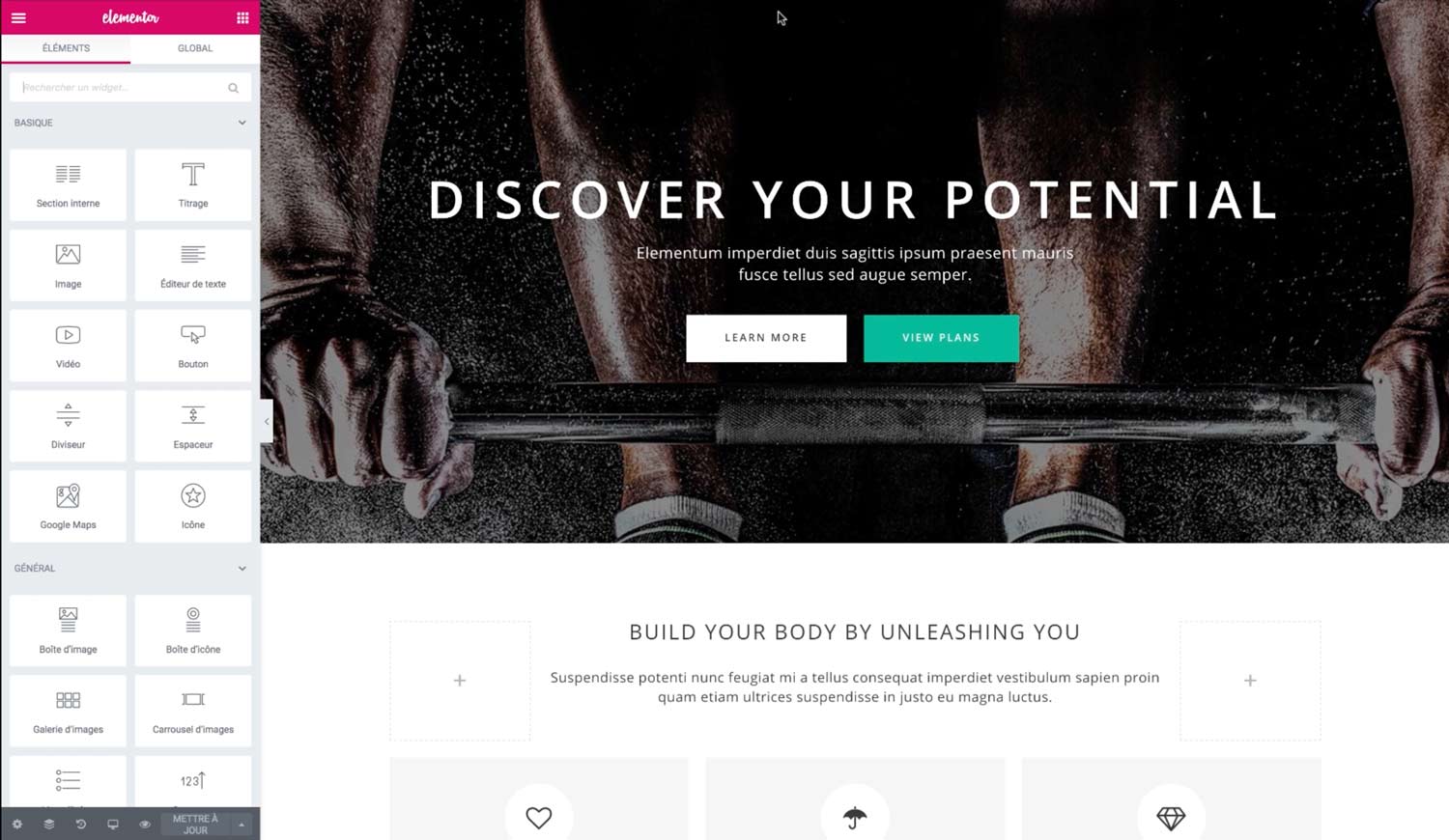 Elementor-un page builder