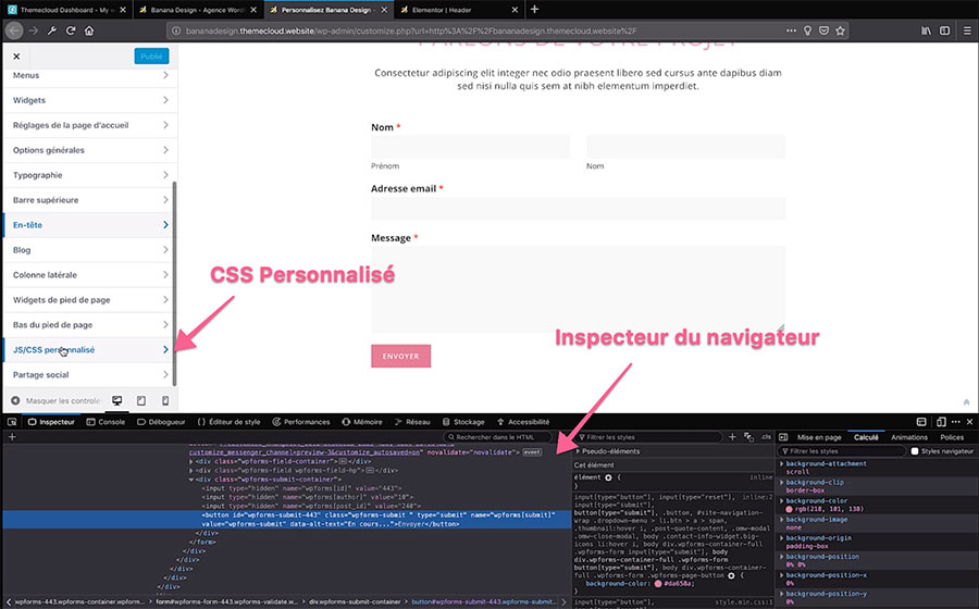 Ajouter des CSS personnalisés