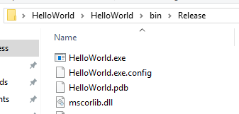 The HelloWorld directory in the File Explorer