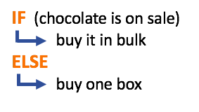 IF/ELSE for buying chocolate