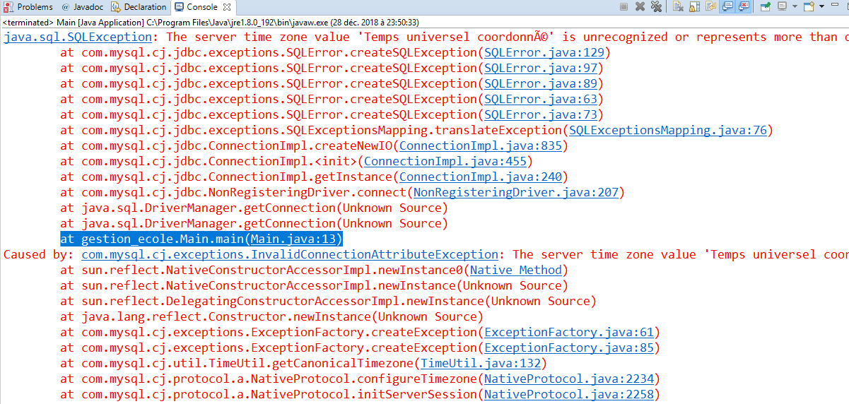 Utilisation de l'API JDBC de mySQL pour JAVA - connexion à une base de ...