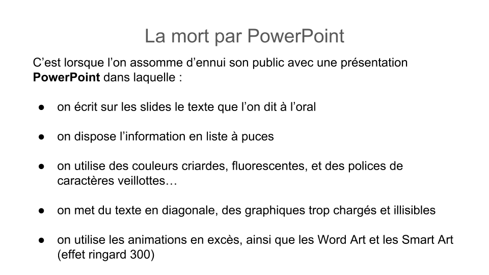 La mort par PowerPoint !