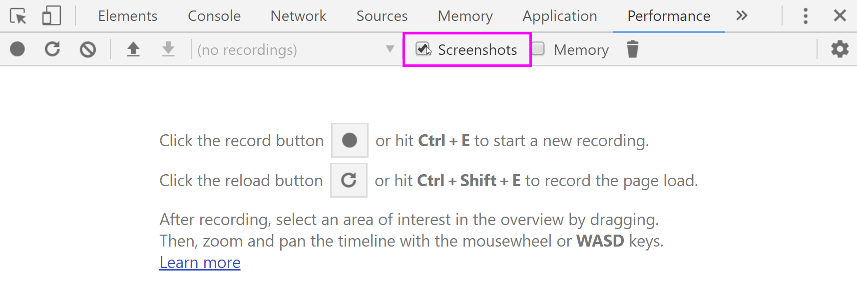 Select the screenshot option
