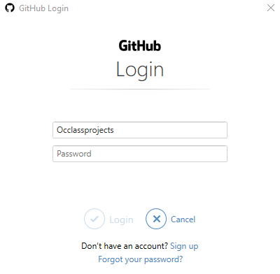 User your Github account credentials to log in