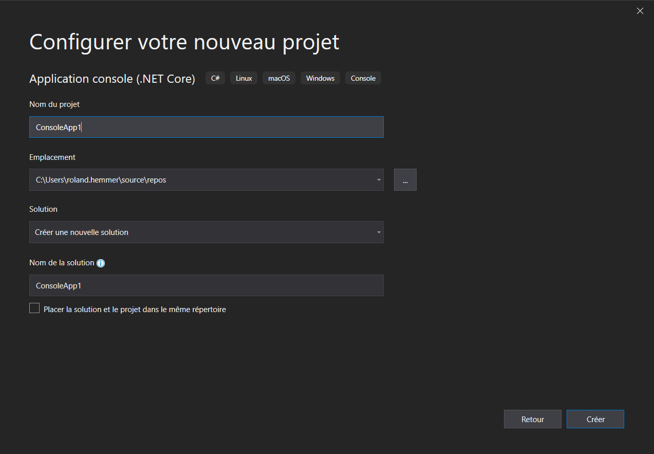 Configurez votre nouveau projet