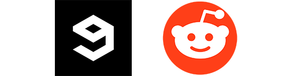 Les logos de Reddit et 9Gag