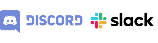 Les logos de Discord et de Slack