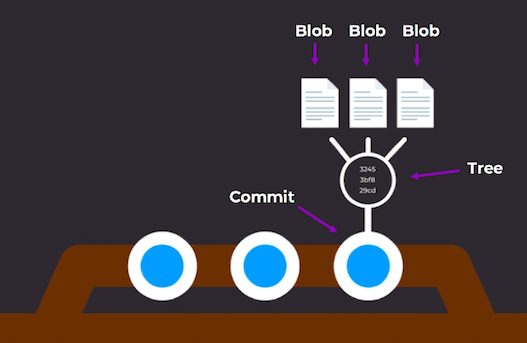 Git tree: Three types of objects in a commit