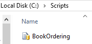 New file generated in C:\Scripts\BookOrderding.sql.