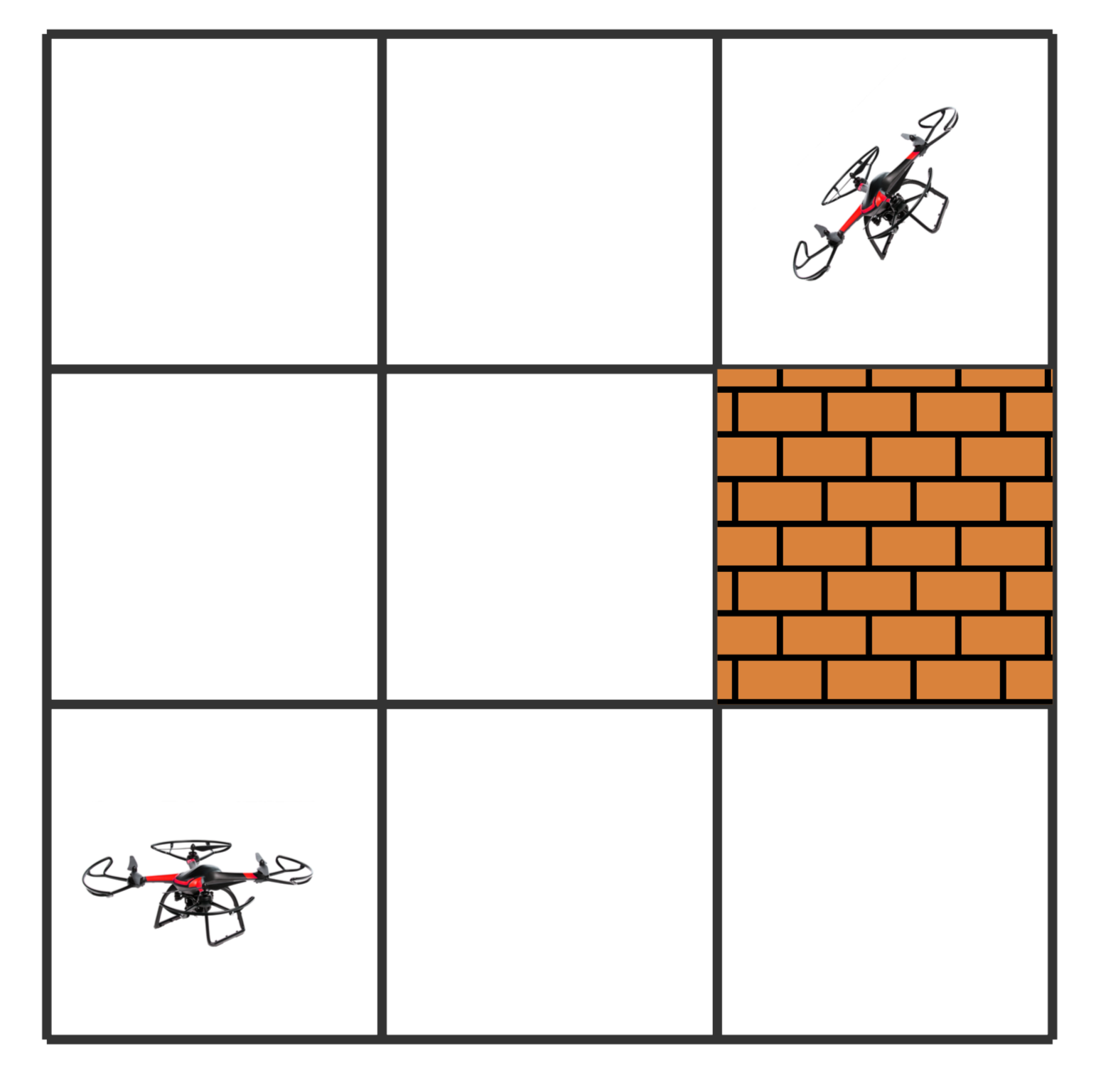 Grille de navigation d'un drone