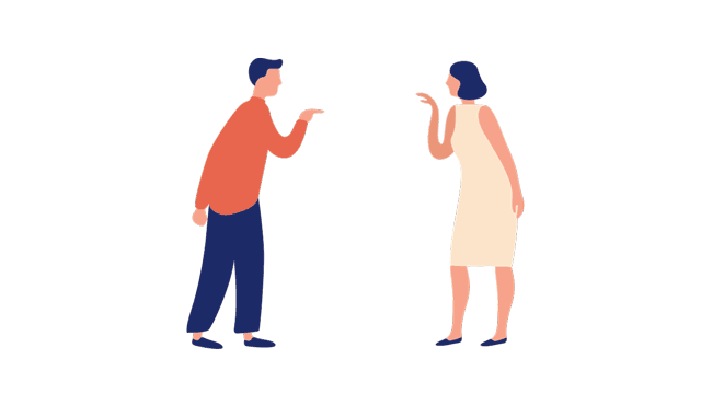 Image of two people arguing.