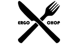 The Ergo Chop Logo - a knife crossing a fork