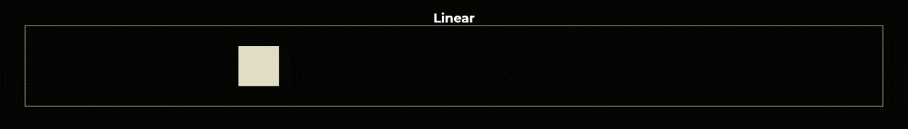 Une animation CSS d'un carré qui avance et recule de gauche à droite avec une fonction linear