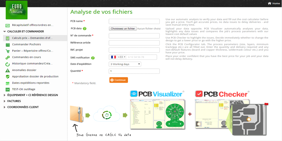 Interface pour visualiser et analyser le contenu des fichiers Gerber.