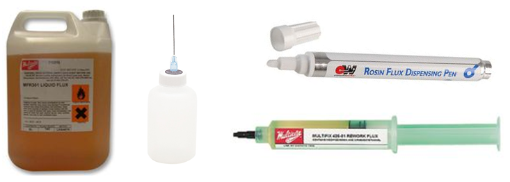 Flux de brasure : en bidon, seringue ou stylo dispenseur.