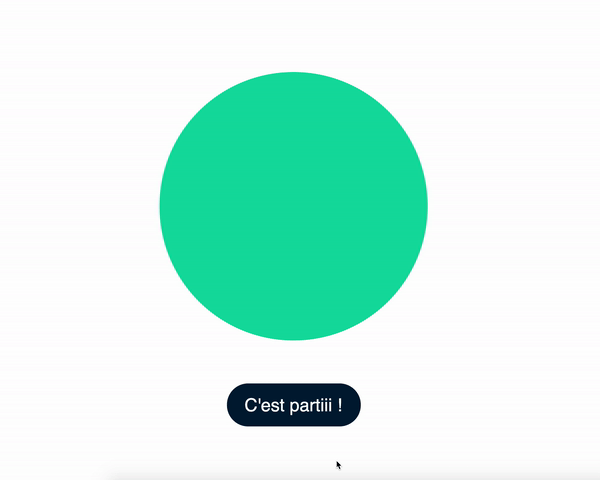 Une animation CSS d'une balle qui grossit lorsque la souris de l'utilisateur passe au-dessus d'un bouton