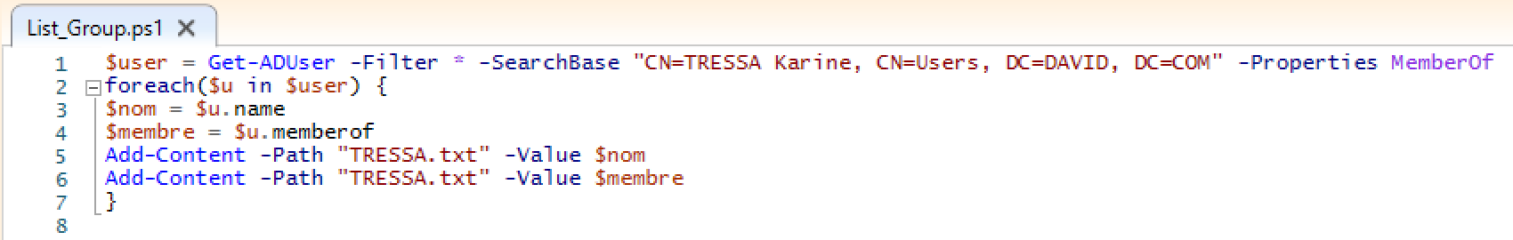 Script de filtre des parcours de Karine sur PowerShell ISE