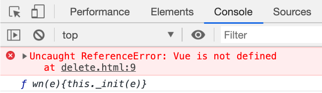 In the JavaScript console