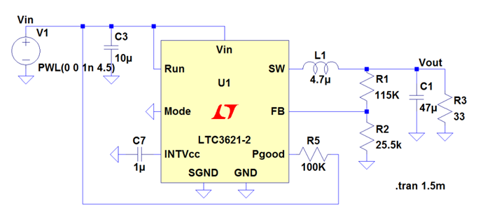 Schéma d'application du LTC3621