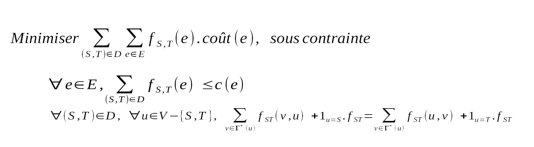 Programme linéaire du multiflot