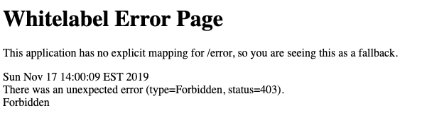 Default Spring Security 403 Error Page