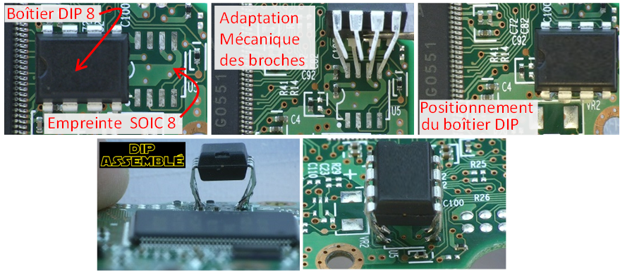 Adaptation d’un package DIP sur un footprint SOIC.