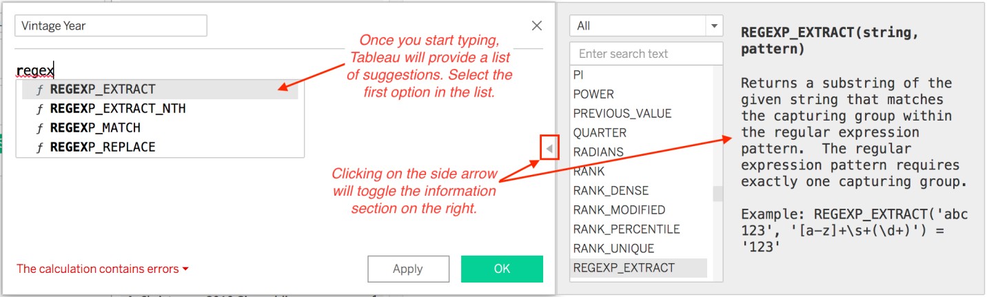 Tableau has several features that help you to build logic for calculated columns.