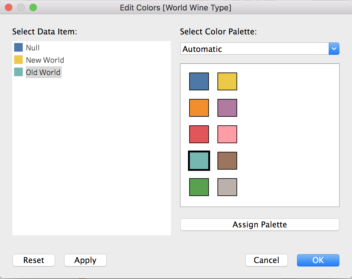 Customize the colors used in the view in this window.