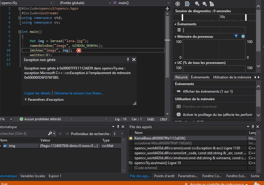 OpenCv avec Visual Studio par AmiraKb - OpenClassrooms