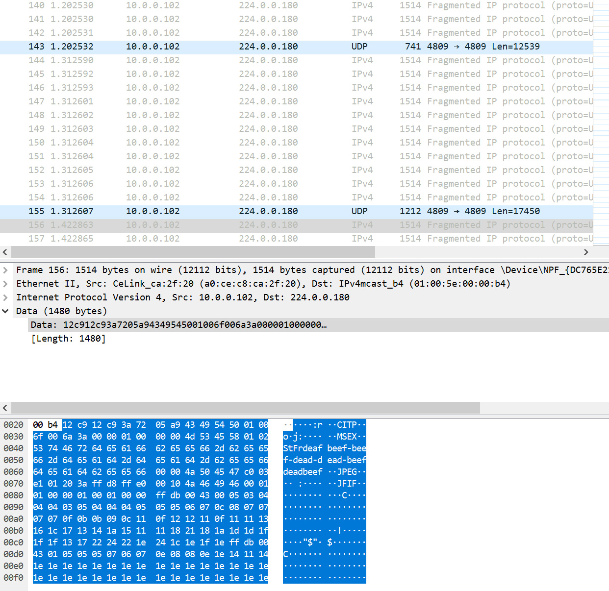 Fragmented ip protocol wireshark что это