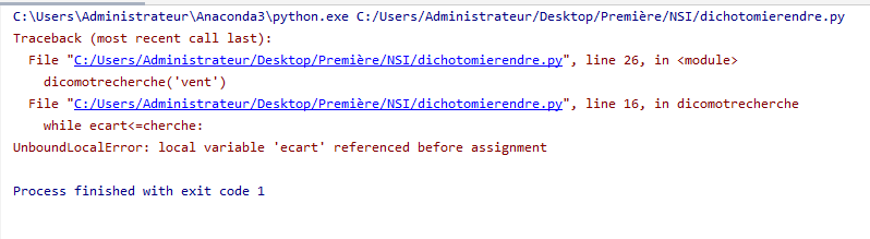 [Résolu] Problème sur dichotomie en python par STUDIO19 - page 1 ...