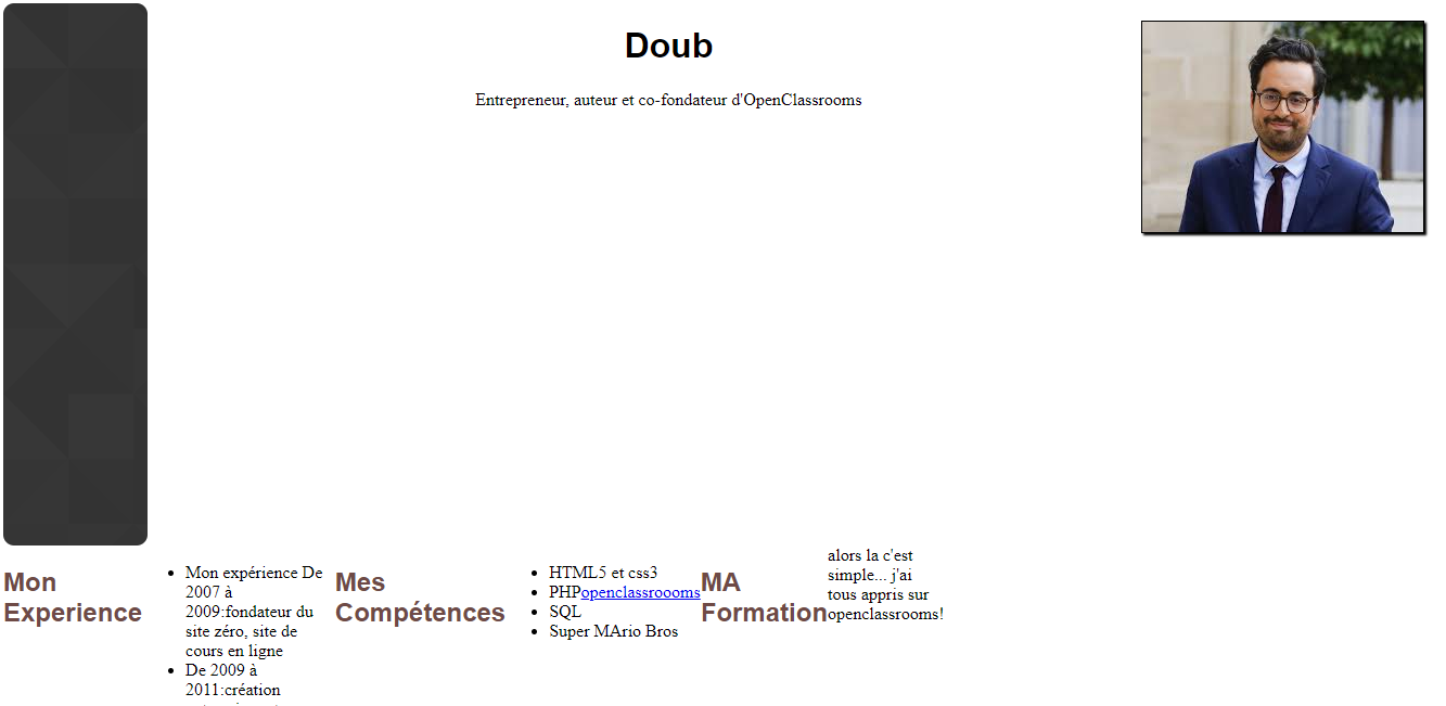aide cv html css flexbox par doub01 - page 1 - OpenClassrooms
