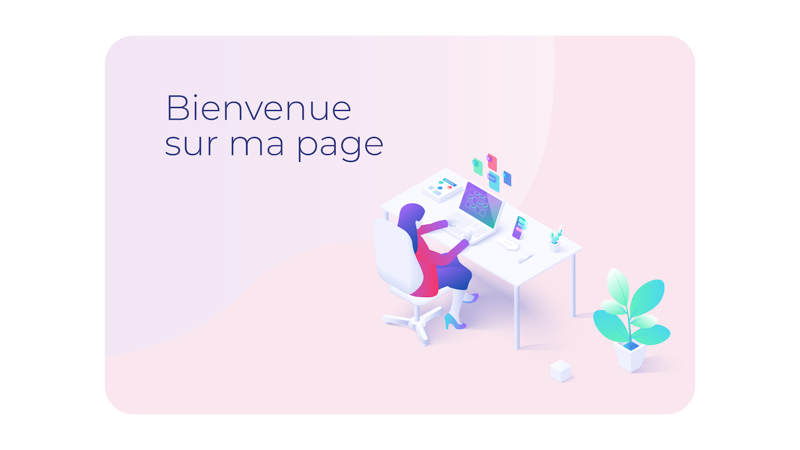 Capture d'écran d'une page web qui utilise des couleurs pastel. Le texte est bleu marine sur rose et les couleurs n'impactent pas négativement la lisibilité du contenu.