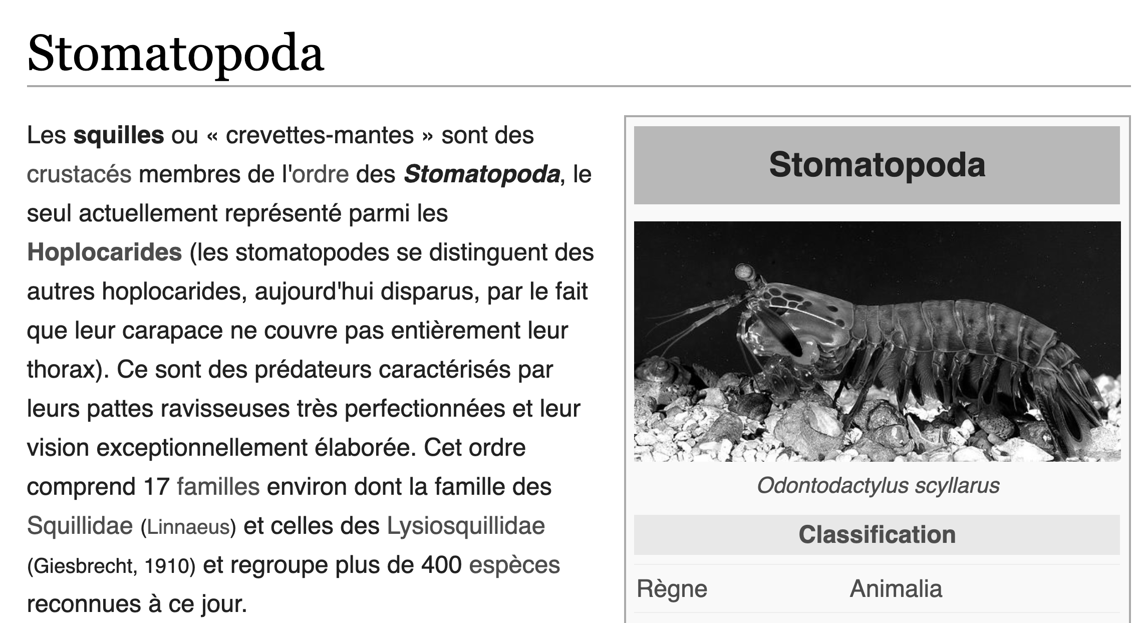 Article de Wikipédia montrant un paragraphe de texte avec des liens dans le texte. L'image a été convertie en noir et blanc, ce qui rend les liens beaucoup plus difficiles à voir.
