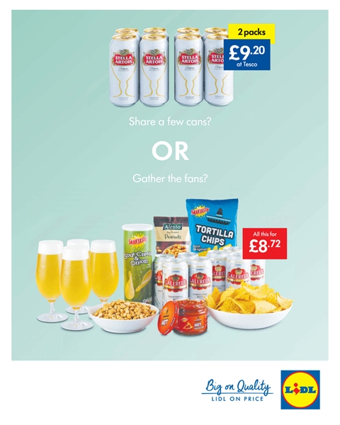 Lidl comparision with Tesco campaign