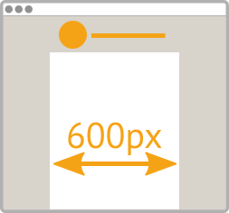 Visuel représentant une page de largeur de 600 px