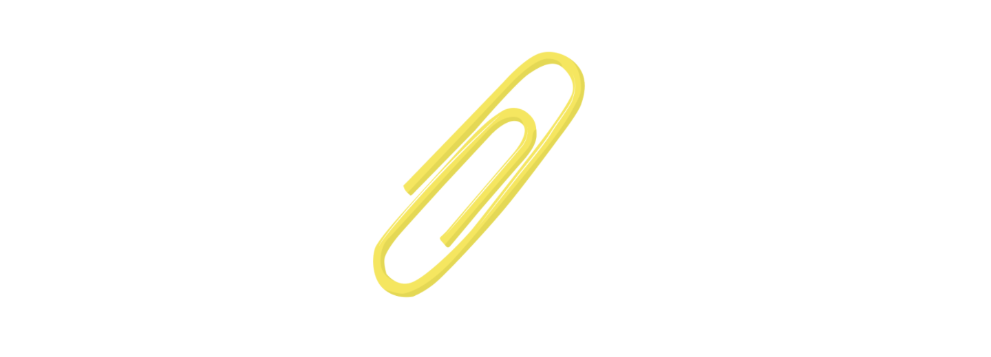 Several paperclips lined up, including the last one, and illustrated like a light bulb, symbolizing an idea.