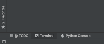 Opening the PyCharm terminal.