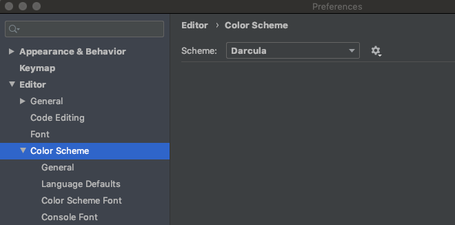 Setting the PyCharm Color Scheme.