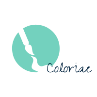 Coloriae Logo. Paint brush in a circle.